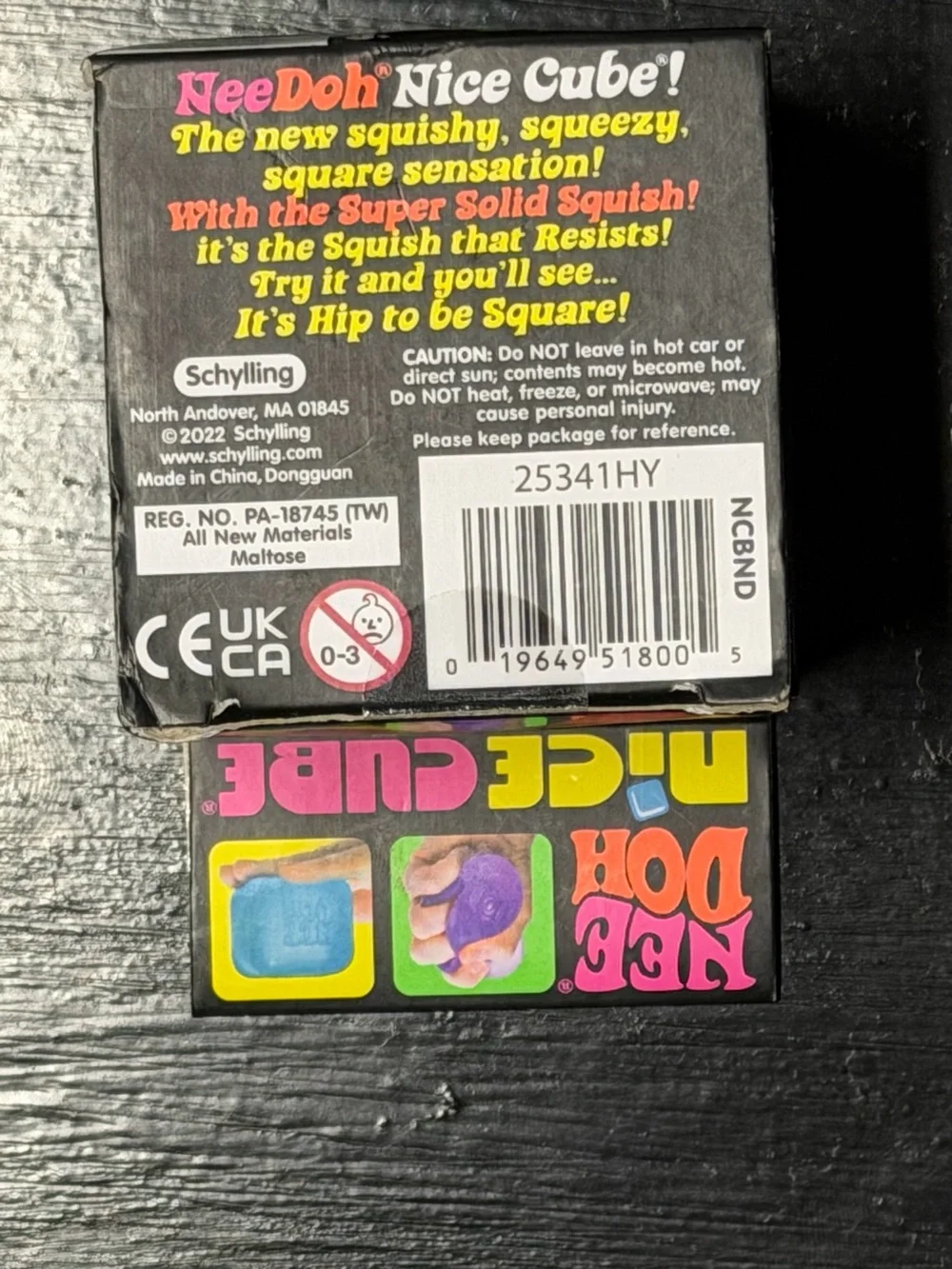 Nee Doh Nice Cube Super Solid Squish! Blue Fidget Toy NIB